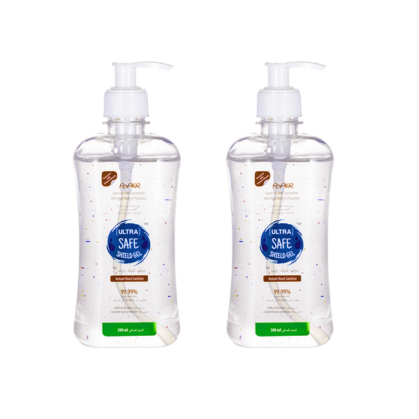 Ultra Safe Shield Gel Instant Hand Sanitizer 500 ml Combo of 2