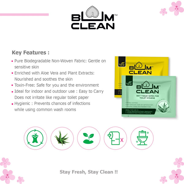 Bum Clean 1s x 25 = wipes Green