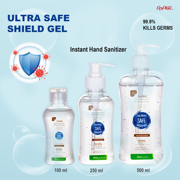 Ultra Safe Shield Gel Instant Hand Sanitizer 500 ml Combo of 4