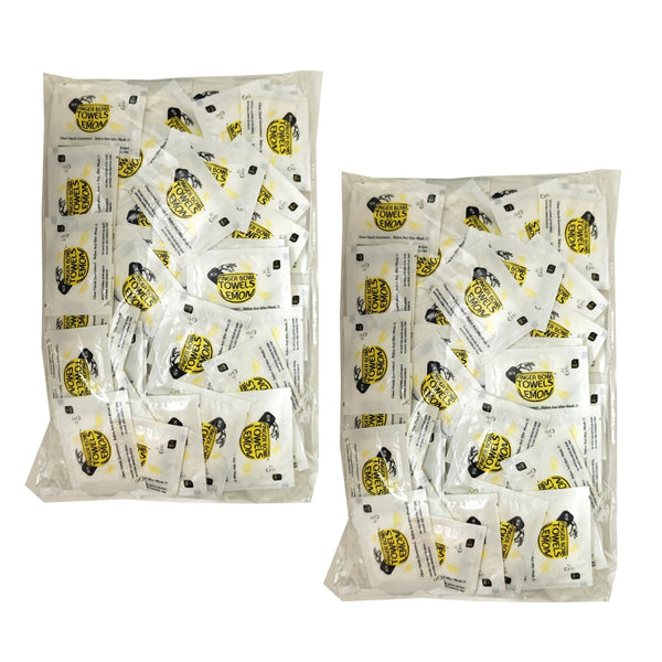 Finger Bowl Towels with Lemon | 1x100 Wipes | Polybag | Pack of 2