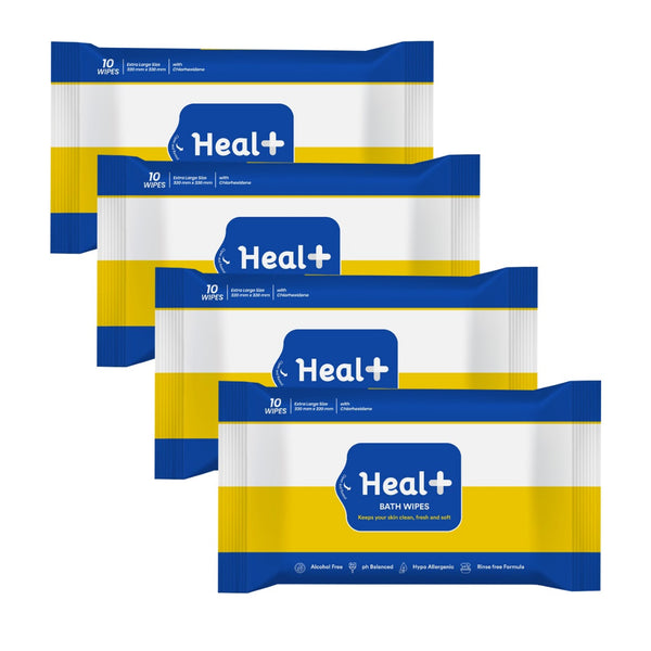 Heal+ Bath Wipes 10s pack of 4
