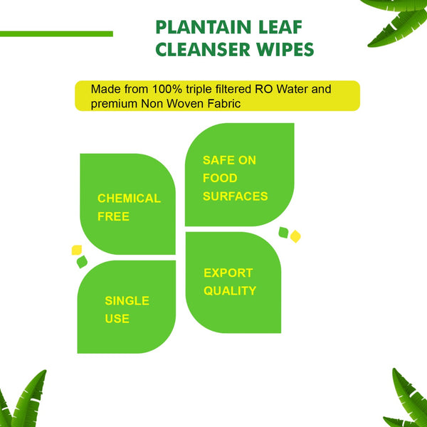 Plantain Leaf Cleanser Wipes label Pouch 100s- Pack of 1