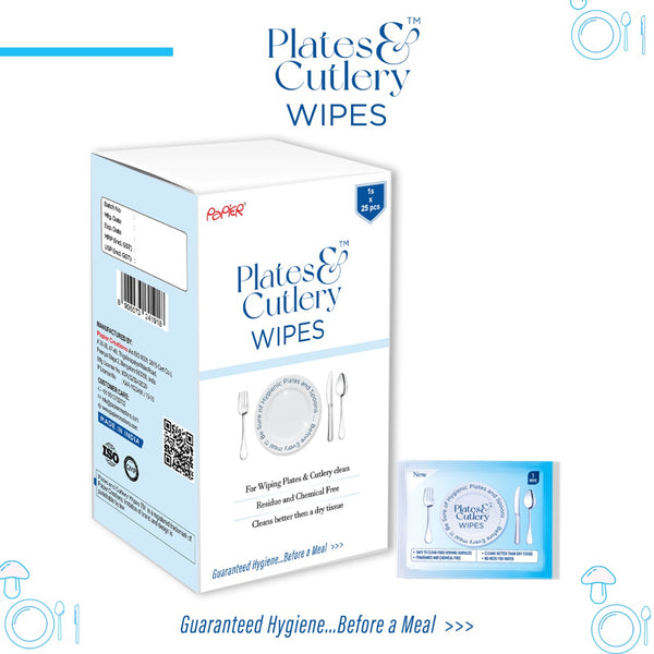 Plates and Cutlery Wipes 1s x 25 | Pack of 2