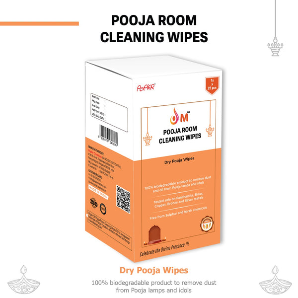 OM Pooja Wipes | Dry | 1sx25=25 wipes