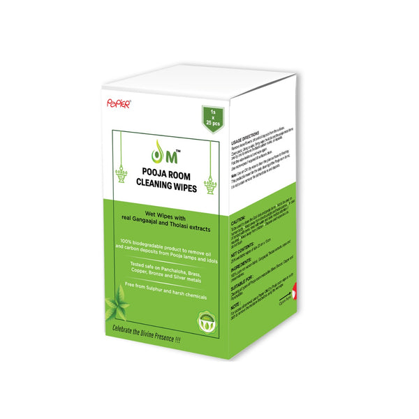 OM Pooja Wipes | Gangaajal and Tholasi | 1sx25=25 wipes