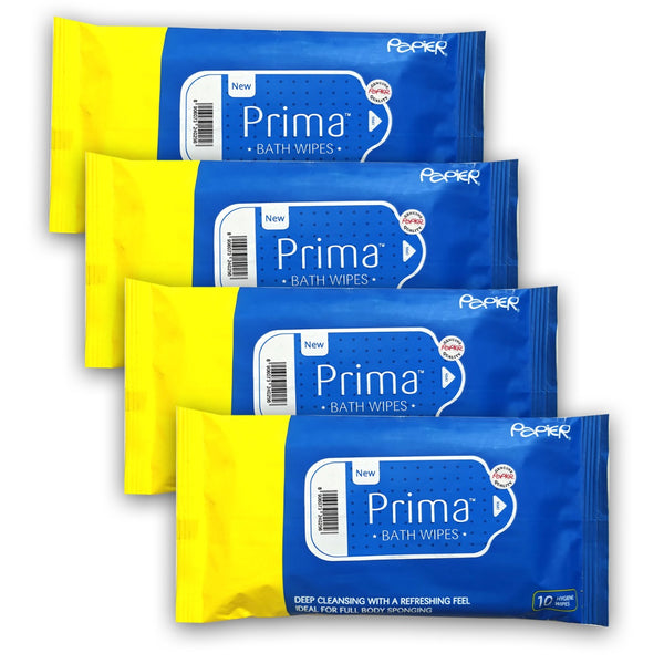 PRIMA Bed Bath Wipes 10s | Pack of 4
