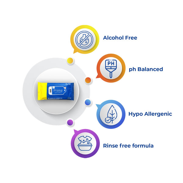 PRIMA Bed Bath Wipes 10s | Pack of 2