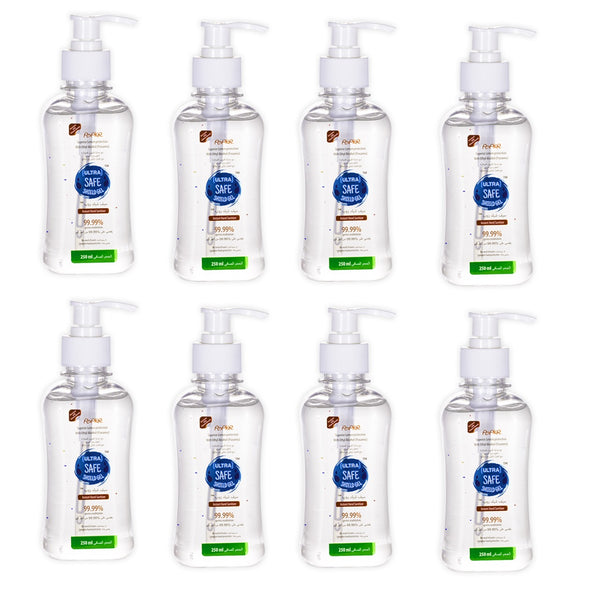 Ultra Safe Shield Gel Instant Hand Sanitizer 250 ml Combo of 8