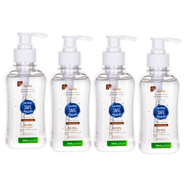 Ultra Safe Shield Gel Instant Hand Sanitizer 250 ml Combo of 4