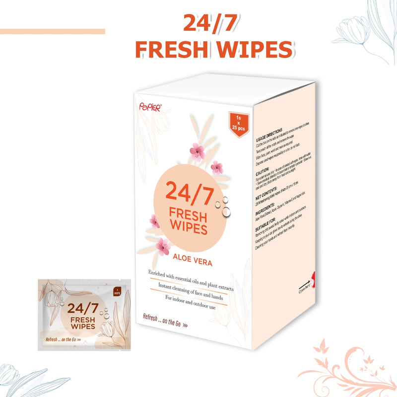 24/7 Fresh wipes | 1x25 Wipes | Orange | Pack of 2