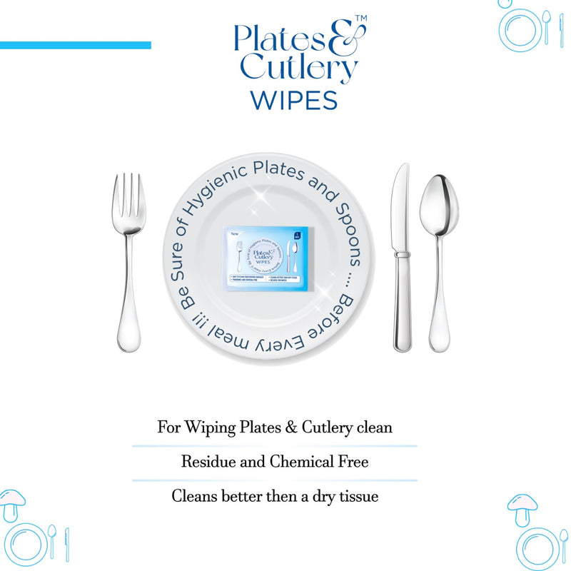 Plates and Cutlery Wipes 1s x 25 | Polybag | Pack of 1